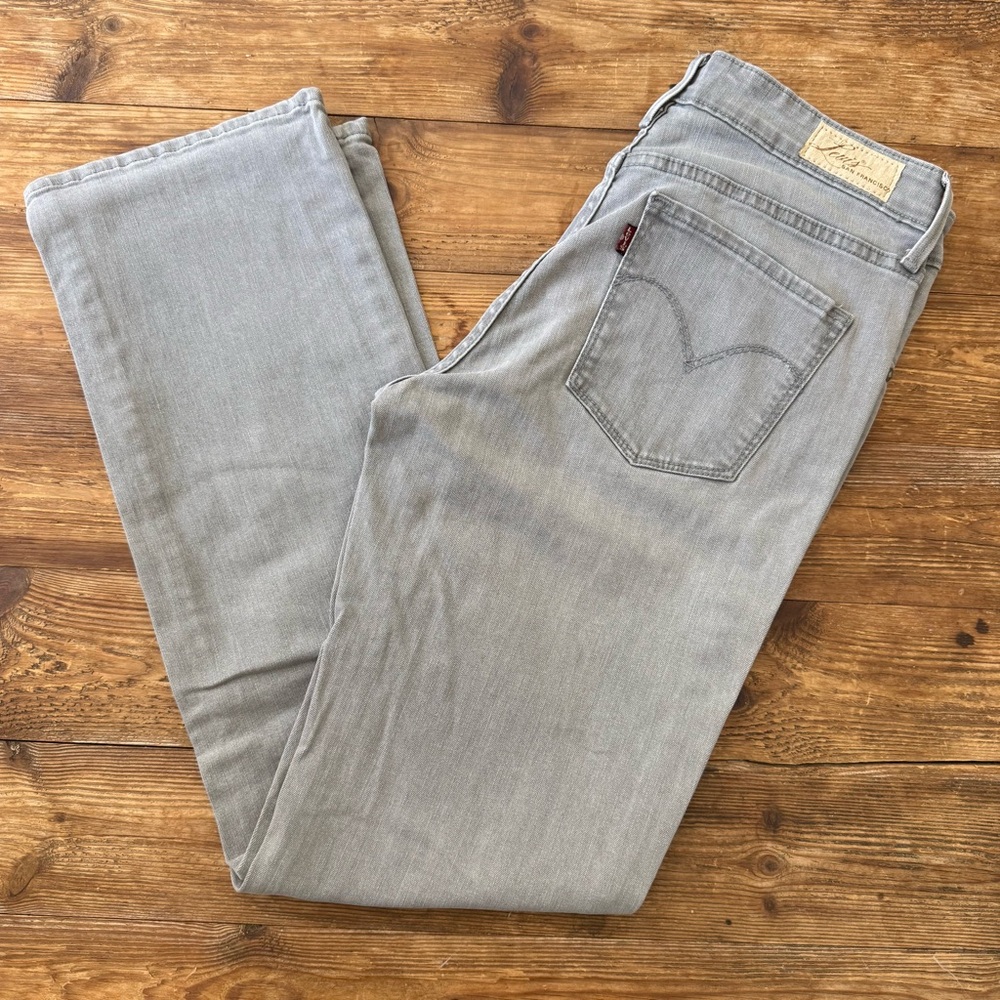 Levi's Demi Curve Classic Slim Leg Light‎ Gray Straight Jeans Women's 8/29 EUC